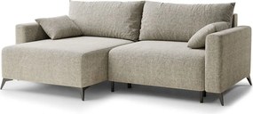 Colțar bej extensibil/cu spațiu de depozitare cu tapițerie din chenille (cu colț pe partea stângă/cu șezlong) Leon – Maison de Rêve