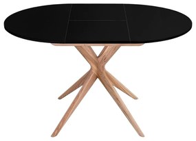 Masă de dining rotundă extensibilă cu blat suplimentar ø 90 cm Jubi – Ragaba