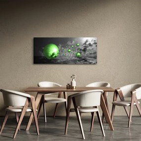 Tabloul bilelor verzi abstracte (120x50 cm)