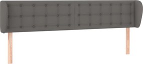 vidaXL Tăblie de pat cu aripioare gri 203x23x78/88 cm piele ecologică