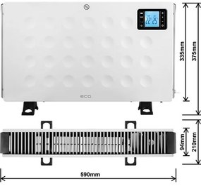Convector cu aer cald ECG TK 2080 DR White