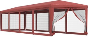 vidaXL Cort de petrecere cu 10 pereți din plasă, roșu, 3x12 m, HDPE
