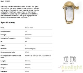 Aplica de perete exterior stil clasic IP44 BORDA 70997