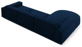 Colțar albastru cu tapițerie din catifea (cu șezlong pe partea stângă ) Jodie - Micadoni Home