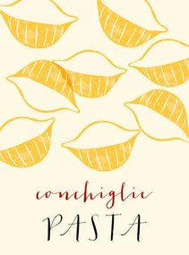 Ilustrație Shells Italian pasta. Shells poster illustration., Alina Beketova