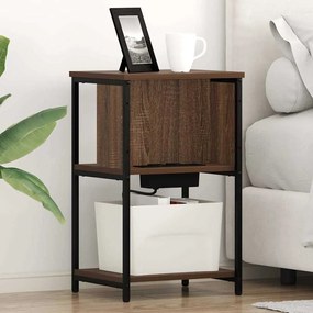 vidaXL Dulap de noapte Stejar brun 38 x 31 x 61 cm Lemn compozit