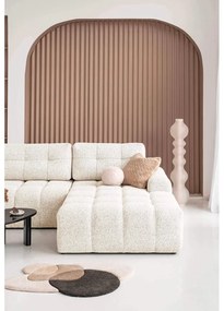 Colțar modular crem extensibil/cu spațiu de depozitare (cu colț pe partea dreaptă) Lulu – Miuform