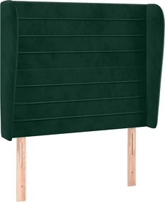 vidaXL Tăblie pat cu aripioare verde închis 103x23x118/128 cm catifea