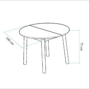 Masă de sufragerie Oliver Oak White