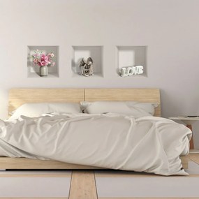 Set 3 autocolante 3D pentru perete Ambiance Symbols of Love