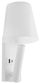 Lampă de perete LED cu port USB LED/2W/230V 3000K albă