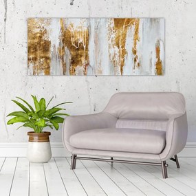 Tablou - Abstract auriu (120x50 cm)
