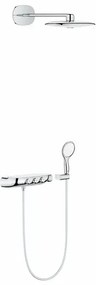 Sistem de dus cu termostat Grohe Rainshower Smartcontrol 360 Duo suprafata de pulverizare alba