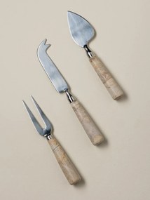 Set 3 ustensile pentru brânzeturi din inox și marmură, 16,5 cm , "Sand"