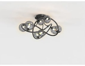 Lustră LED aplicată NANCY Wofi 9014-805 8xG9/3,5W/230V negru/crom