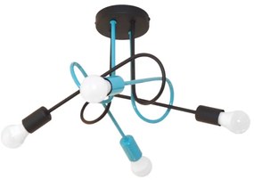 Lustră aplicată OXFORD 4xE27/15W/230V negru/turcoaz