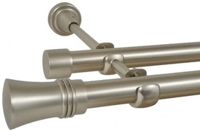 Galerie dubla fara inele CAPRI 19 mm CROM MAT (Alege marime: 280 cm)