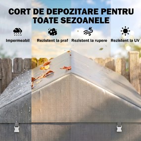 Outsunny Garaj pentru Motociclete, Biciclete și Unelte, Cort cu Fermoar, 160x218x172 cm, Gri Deschis | Aosom Romania
