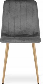 Gri inchis scaun bucatarie LAVA din catifea