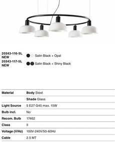 Lustra suspendata design modern TATAWIN S alb