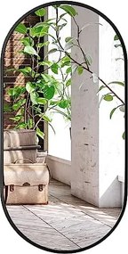 Oglinda ovala de perete OLVANI 80x40 cm cu rama neagra