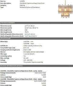 Candelabru design LUX Caprera, alama antic 115078 HZ