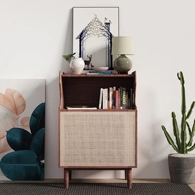 Nightstand japonez în stilul Japandi, culoare nuc DEPRIMO 21856, perfect pentru dormitor by Deprimo