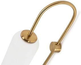 Aplica de perete, Metal Auriu, Sticla Alba, STACK