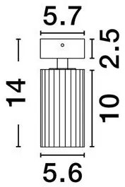 Spot aplicat design tehnic ZELOS negru/ auriu