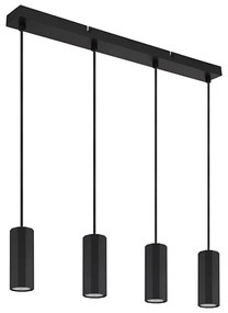 Lustră pe cablu Globo 57918-4HB JAMES 4xGU10/25W/230V negru