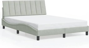 vidaXL Cadru de pat fără saltea, Hanko, gri deschis, 140x190 cm, catifea