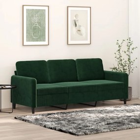 Canapea cu 3 locuri, verde inchis, 180 cm, catifea Verde inchis, 198 x 77 x 80 cm