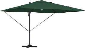vidaXL Umbrelă de soare Verde 351 x 250 x 253 cm Poliester și Aluminiu