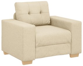 vidaXL Set canapea, 3 piese, perne crem, textil