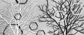 Tablou abstract cu pomi (120x50 cm)