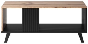 Masuta de cafea Random LAW1 stejar wotan/negru - L92 x A50 x h40 cm