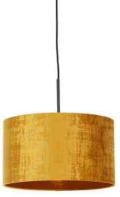 Lampă modernă cu pandantiv neagră cu abajur galben 35 cm - Combi
