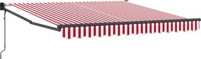 vidaXL Cortina Retractabilă Roșu și Alb 350 x 250 cm