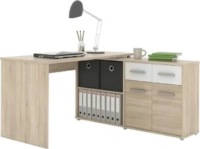 Birou RAFAEL NEW, stejar sonoma/alb, PAL melaminat, 138x140x77 cm