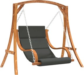 vidaXL Balansoar cu pernă, lemn masiv de molid cu finisaj din tec