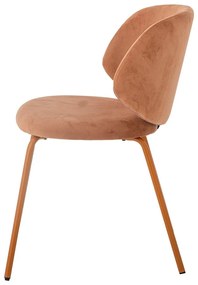 Scaune de dining portocalii 2 buc. din catifea Ponte – Bloomingville