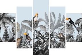 Tablou - Animale în pădurea tropicală (150x105 cm)