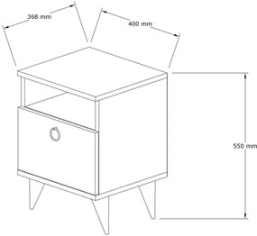 Noptieră BARLO 50x40 cm maro