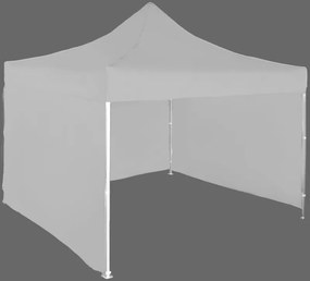 Pavilion de grădină 3x3m – din aluminiu, 3 pereţi laterali, Gri / antracit