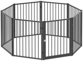 PawHut Parc pentru câini, parc pentru animale, 8 panouri, gard portabil pliabil, sigur, negru | Aosom Romania