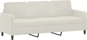 vidaXL Canapea cu 3 locuri, crem, 180 cm, catifea