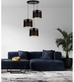 Lustră pe cablu ALDO 3xE27/60W/230V d. 45 cm neagră
