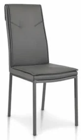 Scaun Rain, structura metalica, piele ecologica - GRI ANTRACIT