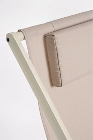 Șezlong de grădină bej din metal Taylor – Bizzotto