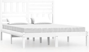 vidaXL Cadru pat, alb, 140x200 cm,lemn masiv de pin